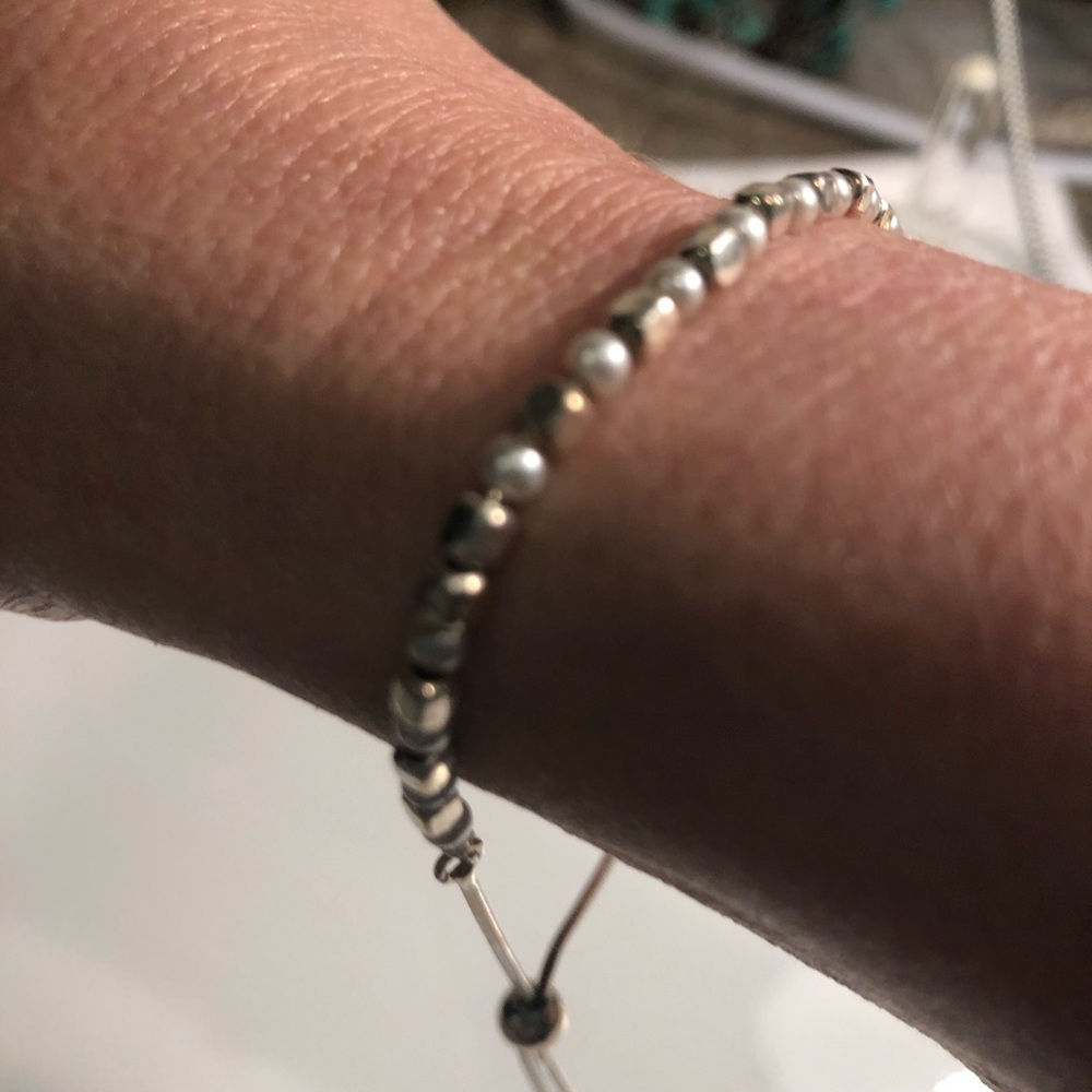 6-9” Sterling and Pearl Grace & Heart bracelet